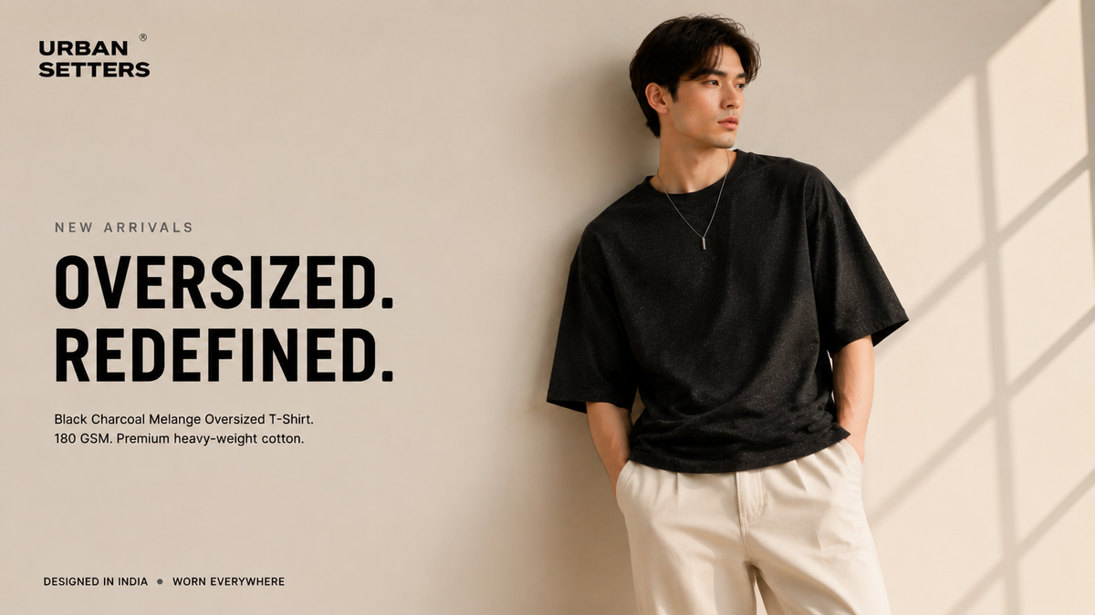 Urban Setters SS26 Hero - Oversized Redefined - Black Charcoal Melange