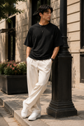 Urban Setters Oversized Fit T-Shirt - Black Charcoal Melange