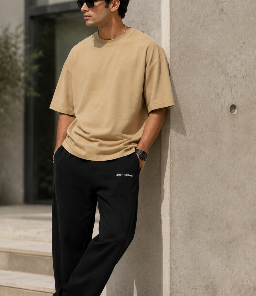 Urban Setters Oversized Fit T-Shirt - Desert Beige lifestyle 2