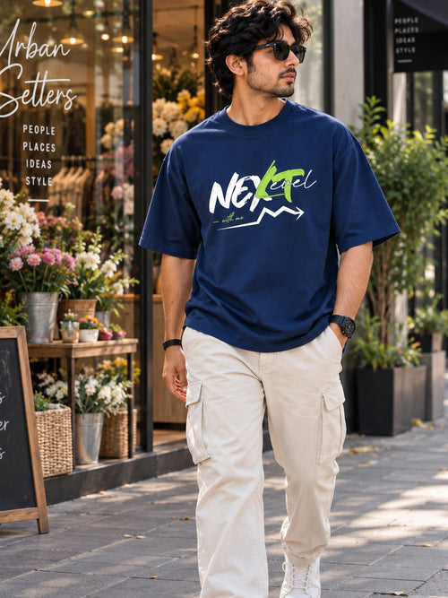 Urban Setters Next Level Oversized T-Shirt Navy Blue - photo 2