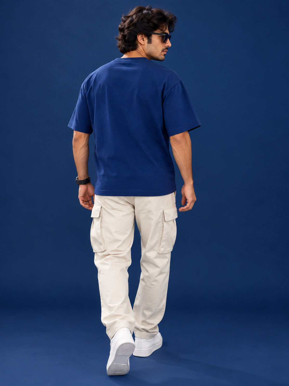 Urban Setters Next Level Oversized T-Shirt Navy Blue - photo 5