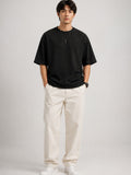 Urban Setters Regular Fit T-Shirt - Black Charcoal Melange - front view