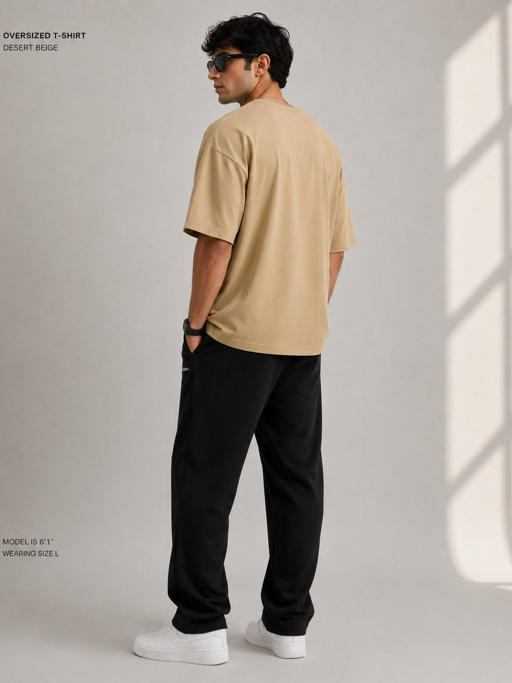 Urban Setters Regular Fit T-Shirt - Desert Beige - back view