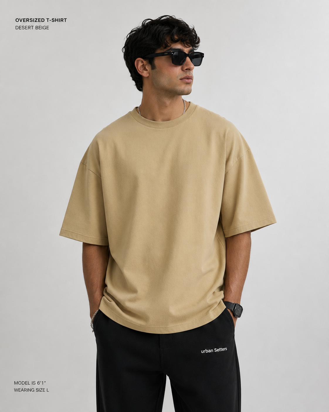 Urban Setters Men — Desert Beige Oversized Tee